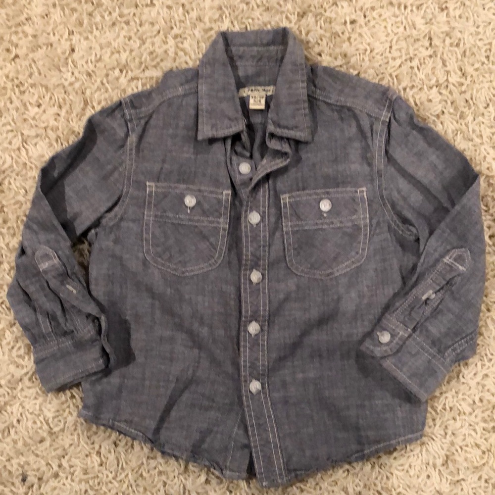 Cherokee grey button down shirt size 4/5